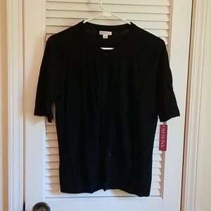Black Short-sleeved Cardigan